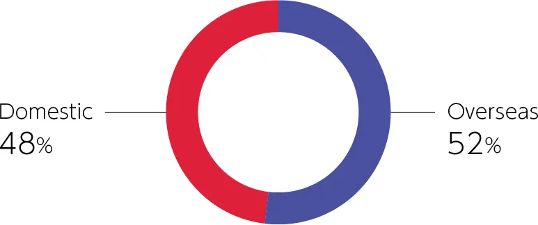 Donut chart:FY2024 gross written premiums by region