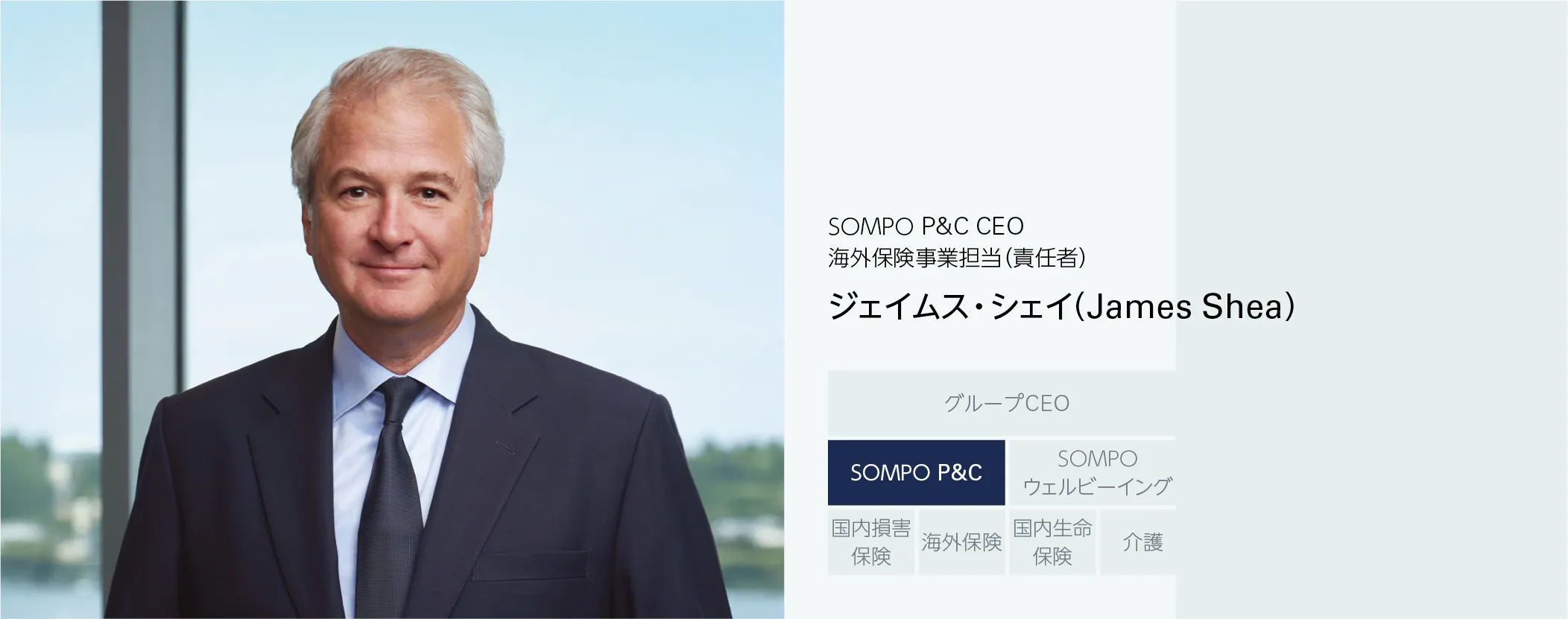 画像：ＳＯＭＰＯ P&C CEO 海外保険事業担当責任者 ジェイムス・シェイ